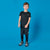 Sinsay Boy's Black Crew Neck Active Sportwear T-Shirt