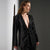 Sinsay Women's Black Sequin Open Front Blazer