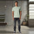 Sinsay Men's Light Green Plain Crew Neck T-Shirt