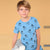 Sinsay Boy's Light Blue All-Over Printed Crew Neck T-Shirt