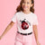 Sinsay Girl's Light Pink With Decorating Print T-Shirt