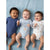 Sinsay Baby Boy's Dark Blue/Light blue/White Ribbed Bear Print Long-Sleeve Wrap 3-pack Bodysuit