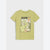 A light olive green short-sleeve t-shirt with a cartoon alligator graphic and the text 'ALIGATOR' and 'WILD LIFE' on the front, displayed flat against a light gray background.