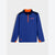 A royal blue and navy long-sleeve quarter-zip athletic pullover with bright orange accents on the collar, zipper, and sleeve cuffs, featuring the ACTIVE brand logo on the left chest.