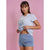 Sinsay Women's Blue Flower Printed Short Pajama Set