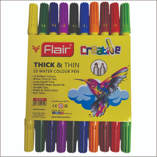 Flair Thick & Thin 10 Water Coloring Pens FA-8014