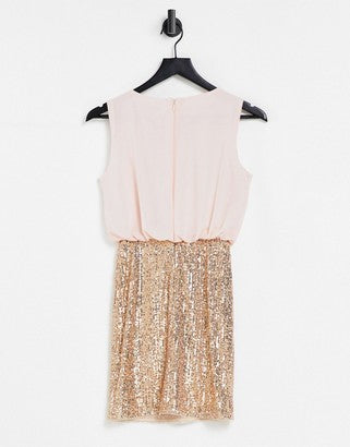 Jaded Rose Women's Pink & Gold Glittery Dress AMF1102(n12)