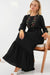 Big Dart Women's Black Long Sleeve Embroidered Long Hijab Dress | Big Dart In Lebanon