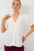 Big Dart Women's White Short Sleeve Blouse | Big Dart In Lebanon