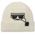 Karl Lagerfeld Paris Women's White Head Ribbed Beanie