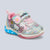 Hello Kitty-themed children's shoe with colorful design on a light gray background