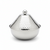 Silver metal dome-shaped object on a white background