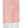 Cubavera Men's Pink Linen Blend Embroidered Panel Guayabera Shirt | Cubavera In Lebanon