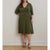 Lauren Ralph Lauren Women's Olive Green Surplice Jersey Dress | Lauren Ralph Lauren In Lebanon
