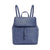 Blue backpack with braided details on a white background