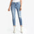 Mother Women's Blue The Looker Ankle Step Fray Skinny Jeans |Mother In Lebanon