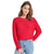 DKNY Jeans Women's Red With Crystal Embellishments Around Neck Raglan-Sleeve Sweater | DKNY Jeans in Lebanon