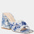Betsey Johnson Women's White & Blue Floral Embroidered Block Heeled Sandal | Betsey Johnson In Lebanon