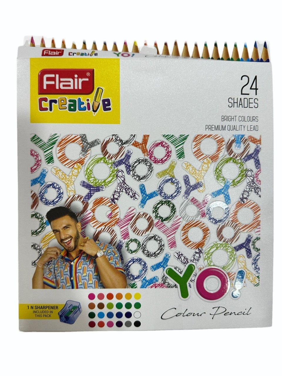 Flair YO 24 Shades Coloring Pencils with 1 Sharpener Included