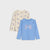 Sinsay Girl's Light Blue & Cream Butterfly Printed 2 Pack Blouses