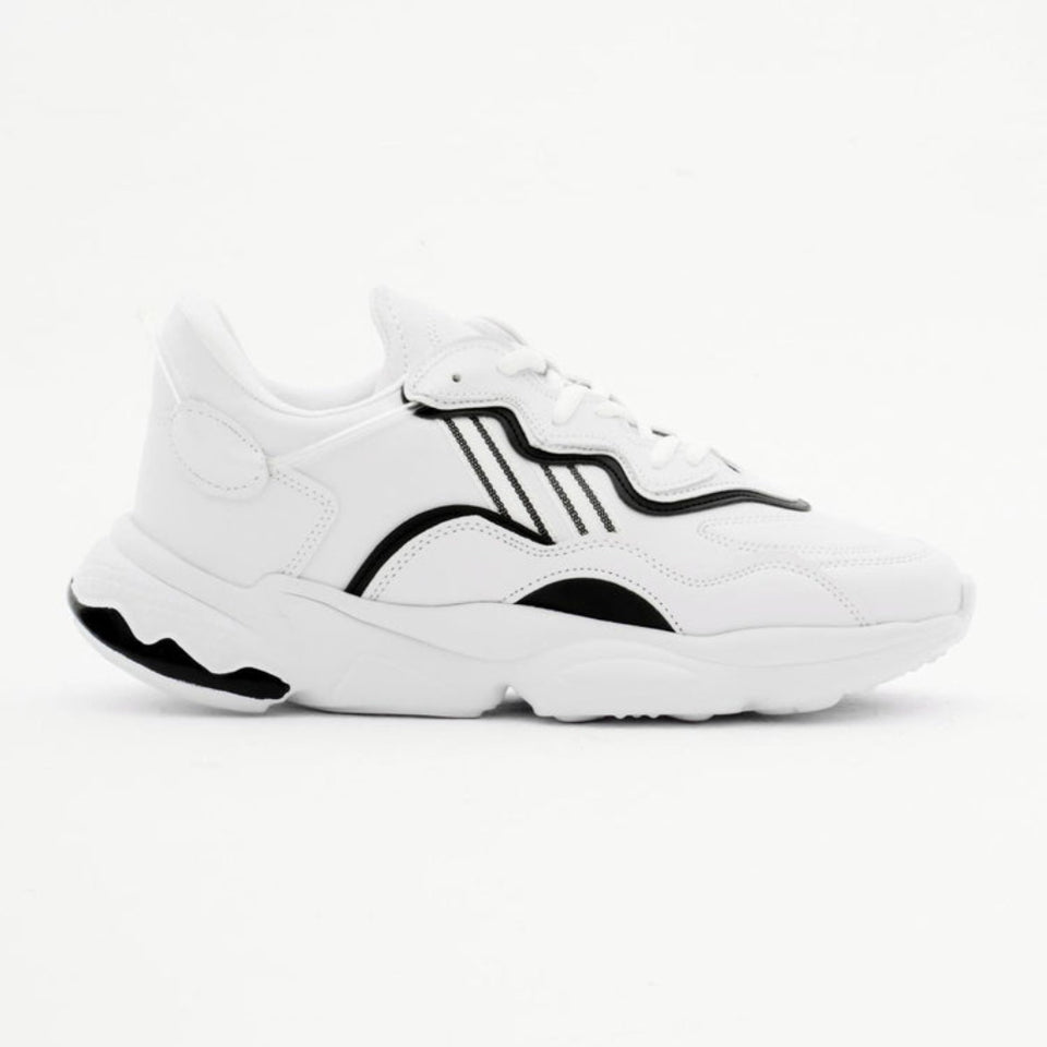 Tonny Black Unisex Adult White & Black Striped Lace Sneakers