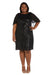 R&M Richards Women's Black Plus Size Capelet Sleeve Sequin Dress | R&M Richards In Lebanon