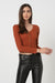 Hailys Women's Ribbed Copper Buttoned Crop Top Blouse | Hailys In Lebanon