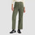 Person wearing olive green pants on a white background