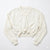 Pull & Bear Women's White Long Sleeve V-Neck Ribbed Details Cropped Sweatshirt|Pull & Bear in Lebanon