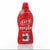 A red bottle of Let's Clean laundry care gel with a white label displaying product information.