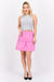 Hippie Rose Women's Pink Elasticized-Waist Poplin Tiered Mini Skirt | Hippie Rose In Lebanon
