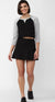 Forever 21 Women's Black & Gray Long Sleeve Crop Top | Forever 21 In Lebanon