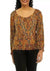 Michael Kors Women's Long Sleeve Paisley Ruched Knit Blouse | Michael Kors In Lebanon