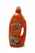 A bottle of Let's Clean Gel Clean Lundry Care with a capacity of 5 liters. The bottle is predominantly orange with product information and branding visible.