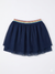 Top Top Girl's Navy Blue Mesh Tutu Skirt with Glitter Rainbow Elastic Waistband|Top Top In Lebanon