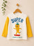 Zara Baby Boy's White & Yellow Super Bear Print Long Sleeve Blouse | Zara In Lebanon