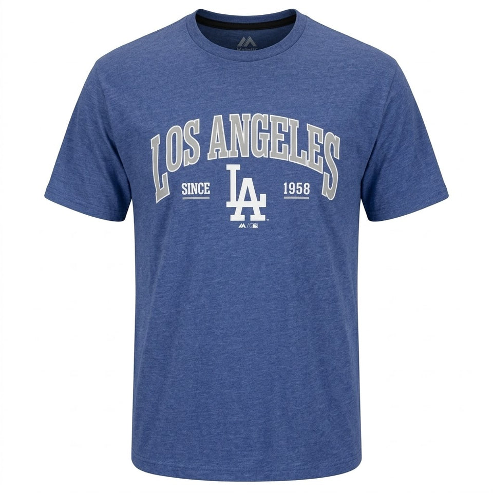Majestic Men's Blue Los Angeles Printed T-Shirt