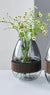 Hinox Oval Glass Vase With wooden Belt DO-8 | Hinox In Lebanon