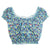Zara Girl's Blue Floral Print Off The Shoulder Smocked Crop Top|Zara In Lebanon