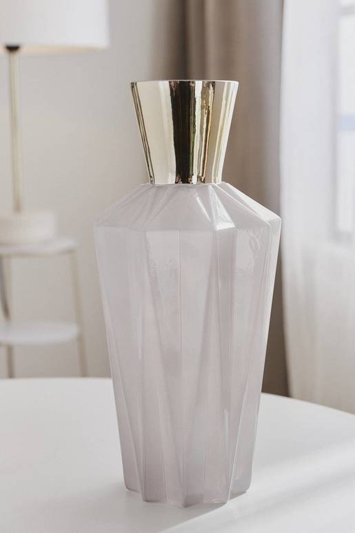 Hinox Glass Vase With Gold Neck DO-17 | Hinox In Lebanon