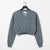 Pull & Bear Women's Gray Cropped Pullover Sweatshirt|Pull & Bear In Lebanon