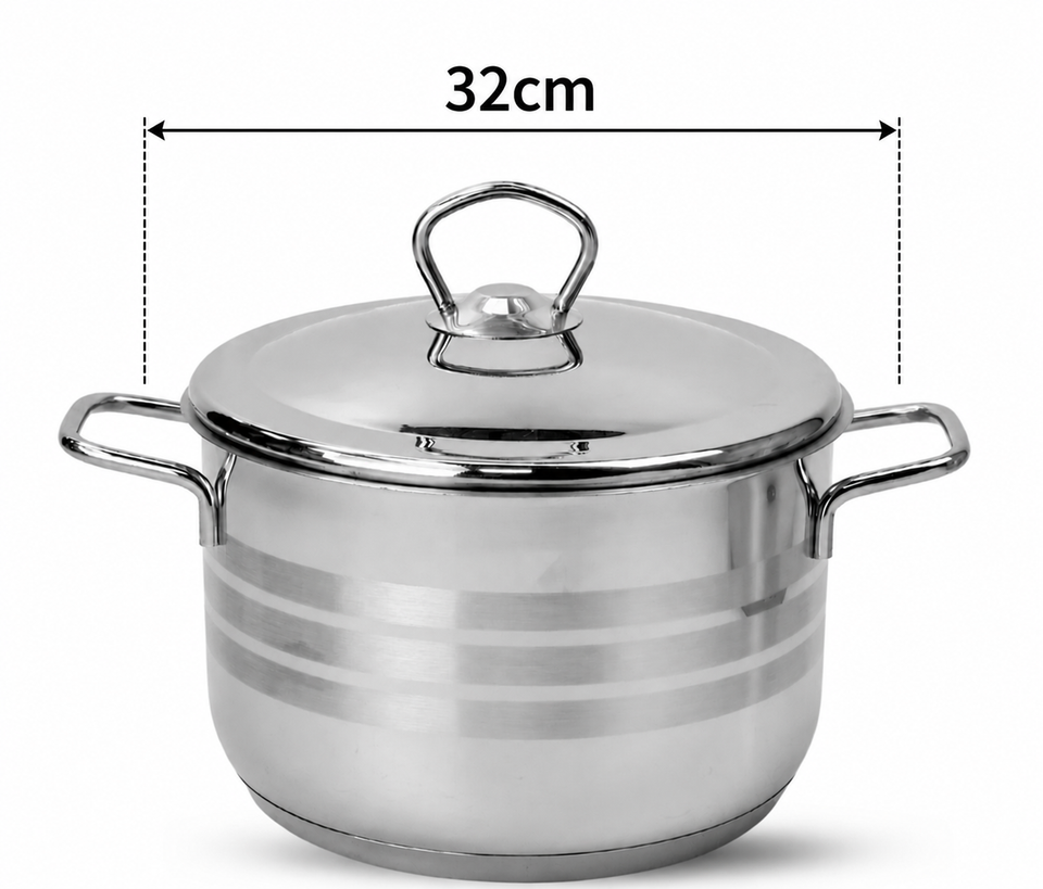 Bonera Stainless Steel Deep Pot 32cm | Bonera In Lebanon