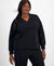 Id Ideology Women's Black Plus Size Fleece V-Neck Sweatshirt | Id Ideology In Lebanon