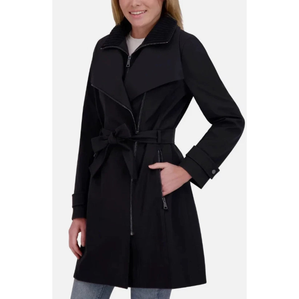 Halston Women's Black Belted Trench Coat