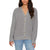 Hudson Jeans Women's Grey V-Neck Button-Front Ribbed Knit Cardigan