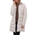 Bench Women's Cream Hooded Long Puffer Coat