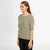 DKNY Women's Sage Green Marled Knit T-Shirt