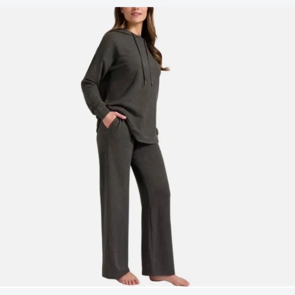 Max & Mia Women's Dark Grey Hooded Pajama Set