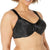Bali Women's Black Satin Tracings Underwire Minimizer Bra