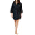 I.n.c. International Concepts Women's Black Lace Trim Stretch Satin Robe